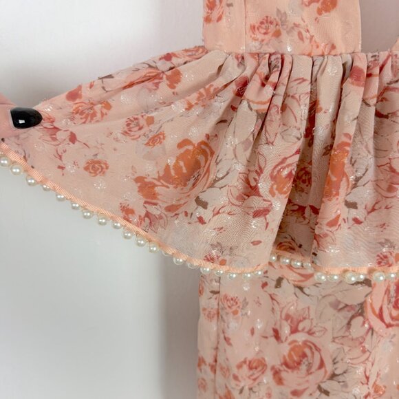 La Maison Talulah The Faithful Maxi Dress Pink Floral Pearl Size Small S EUC - Picture 6 of 16